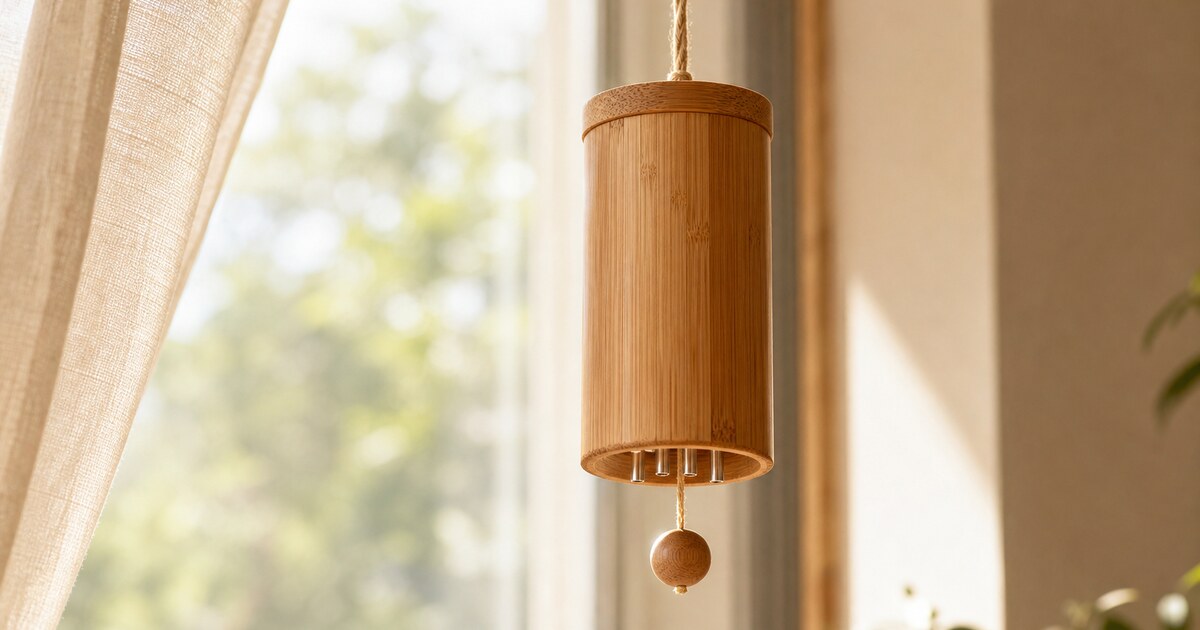 Koshi Chimes โมบายเสียงบำบัดกระบอกไม้ไผ่แขวนริมหน้าต่างในบรรยากาศอบอุ่น